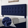 thumbnail image 4 of King Size Velvet Bed Frame with 4 Storage Drawers & Adjustable Headboard, Button Tufted Upholstered Platform Bed with Wooden Slats Support, Noise-Free, No Box Spring Needed, 4 of 9