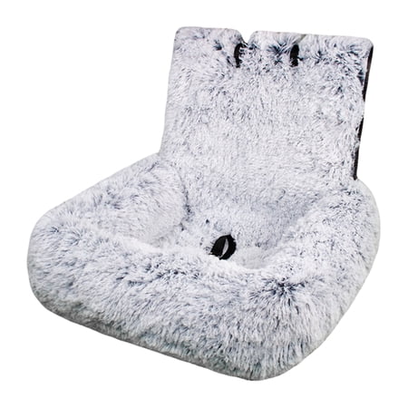 YIFAEUX Dogs Car Seat Travel Dog Bed with Safety Straps Plush Fluffy Pet Seat with Non-Slip Backing Detachable Washable Cushion for Small Large Dogs