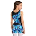 thumbnail image 7 of Aislor Girls Metallic Gymnastic Leotard 2 Piece Ballet Dance Bodysuit with Sparkly Shorts Outfits Butterfly Blue 10, 7 of 7