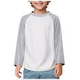 thumbnail image 3 of ZTKWD Boys Long Sleeve Raglan T Shirts Kids Crewneck Color Block Casual Tops Tees 2-12 Years School Spring, 3 of 9