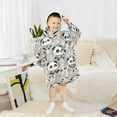 thumbnail image 6 of Dailycode Wearable Blanket Hoodie Oversized Sherpa Flannel Blankets with Pocket for 3-14 Year Old Cute Astronaut Panda, 6 of 7