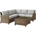 thumbnail image 2 of HomeStock Seaside Serenity 4-Piece Outdoor Loveseat Patio Furniture Set, Conversation Sets for Porch, Deck - Loveseat, Coffee Table, & Two Chairs-Color:Gray, 2 of 10