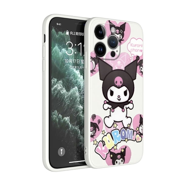 Bonita funda de teléfono Kuromi para Apple iPhone 8 13 Mini 11 Pro Max 14 Plus XR XS X 12 SE 7 6S 11pro, funda cuadrada suave de TPU líquido xuanjing unisex