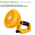thumbnail image 3 of Multifunction Fan With LED Light Handheld Cordless Jobsite Fan For Makita Bosch DeWalt Milwaukee 14.4-18V Lithium Battery Outdoor Rechargeable USB Desk Camping Fan, 3 of 19