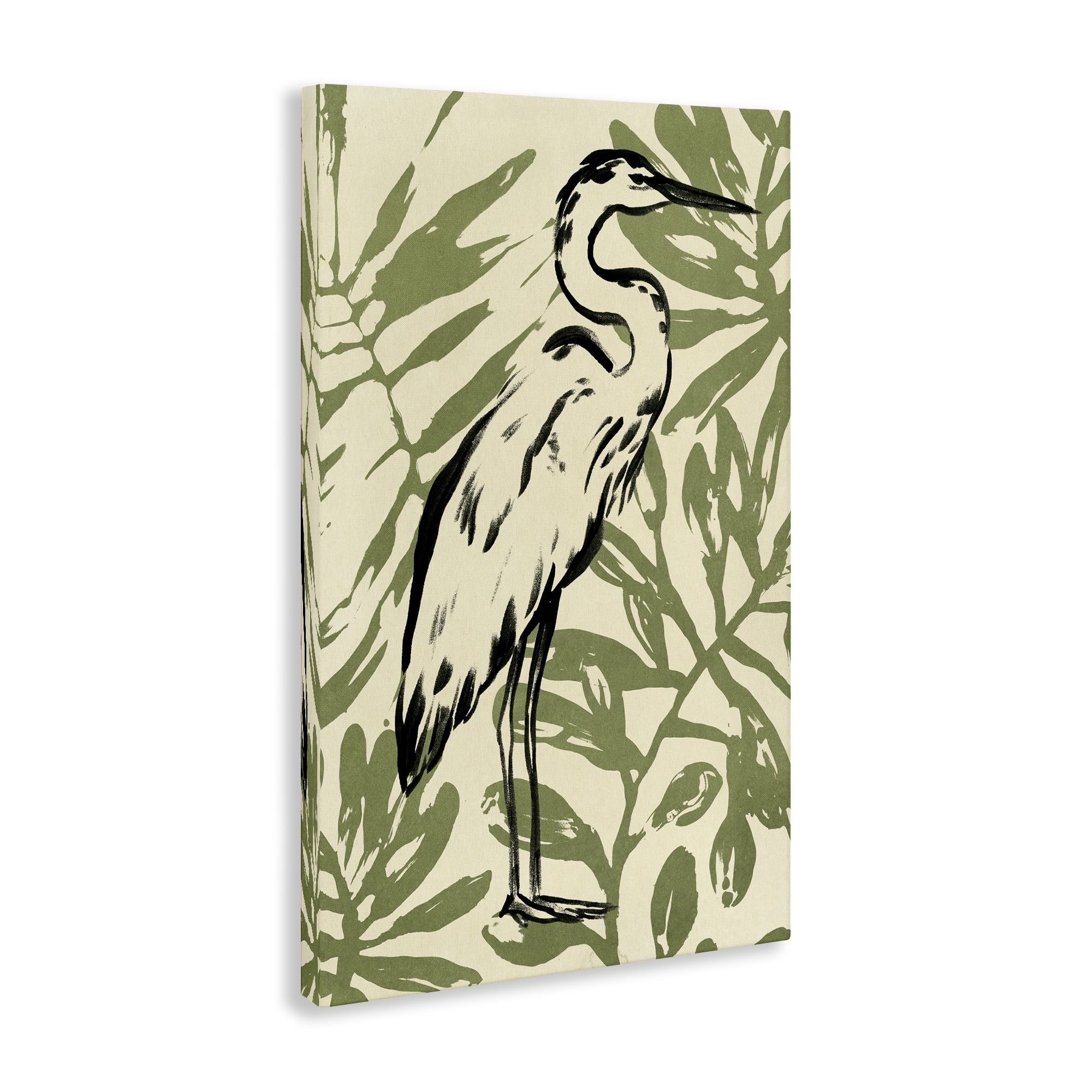 Stupell Industries Tropical Leaves & Bird Animals & Insects Painting Gallery Wrapped Canvas Art Print Wall Art, 24 x 36