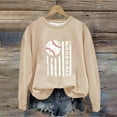 thumbnail image 4 of Fall Savings Clearacne Sweatshirt for Women Women's Baseball Printed Crew Neck Multi Color Multi Size Crew Neck Hoodless Long Sleeve Sweatshirt, 4 of 5
