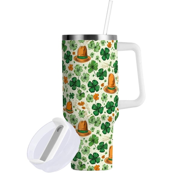 30oz St. Patrick''s Day Stainless Steel Vacuum Insulated Tumbler Superior Drinking Cup with Lid and Straw,Insulated Cup for Water, Iced Tea or Coffee Smoothie 21343045