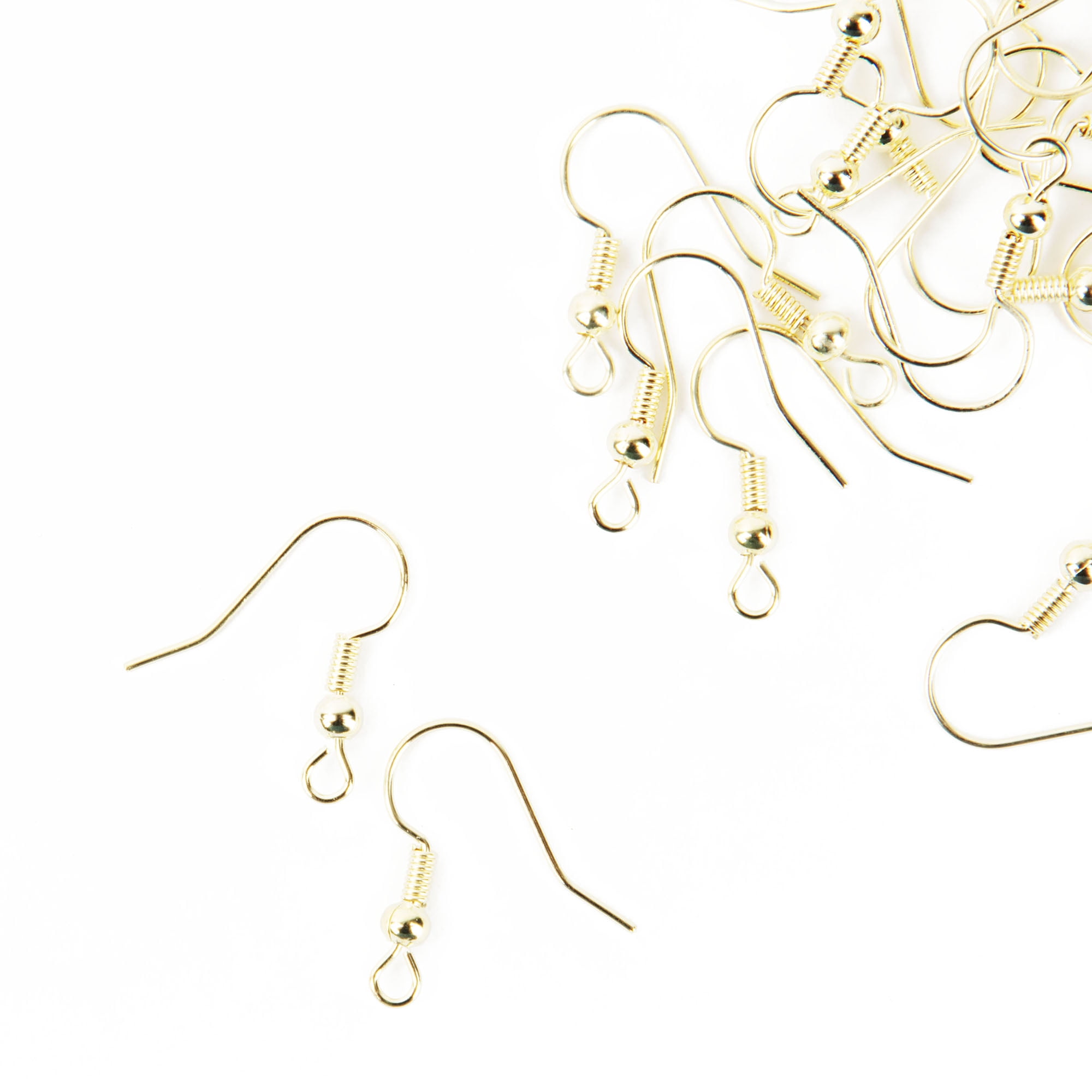 (2 pack) Cousin DIY Gold Fishhook Ear Wire Bulk Findings Pack, 18mm x 18mm - 120 Pc. for Adults