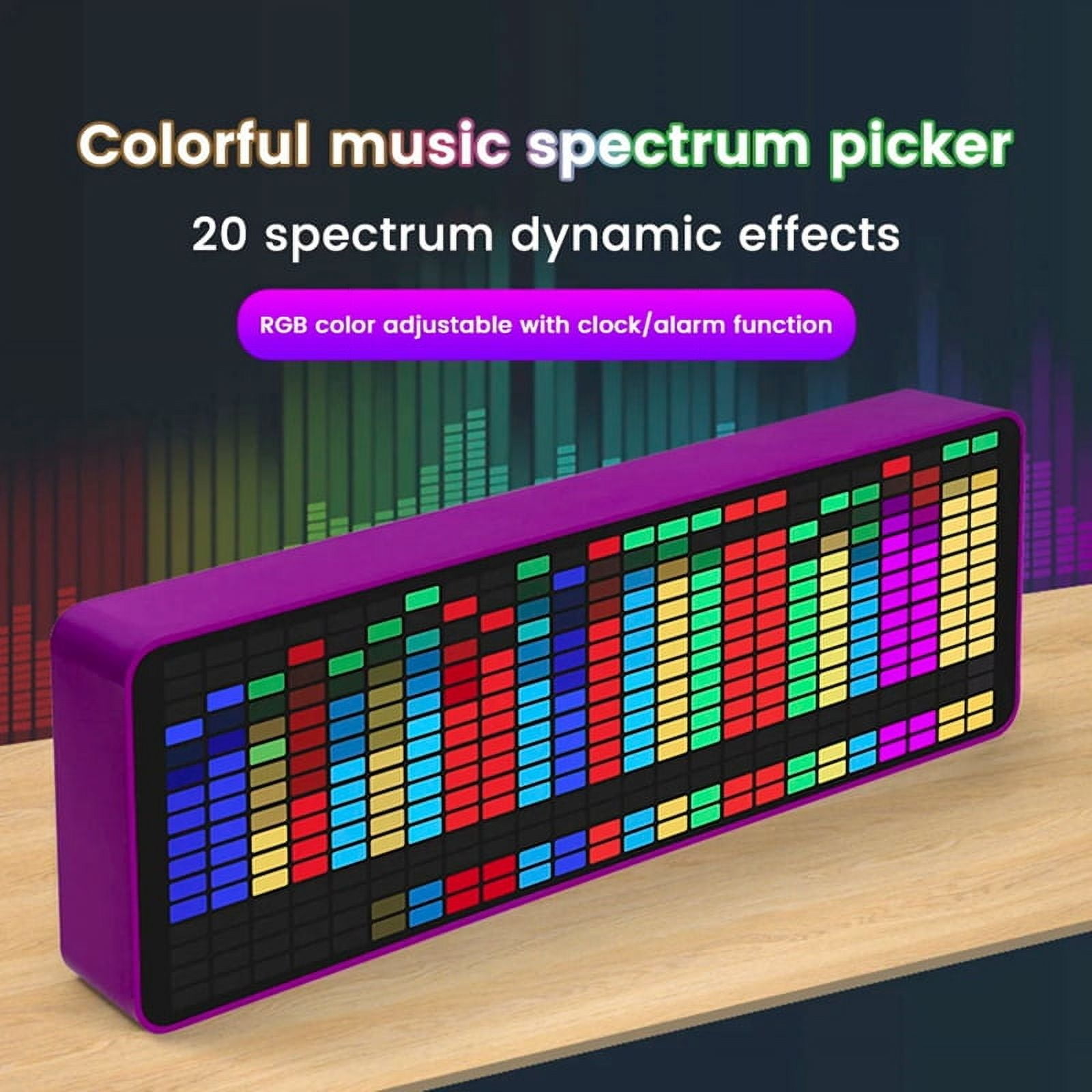 LED Music Spectrum Display RGB Light Colorful Spectrum Pickup Atmosphere Lamp Voice Control Level Indicator