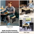 thumbnail image 6 of Topeakmart 2pcs Wicker Ottomans with Removable Cushions, Brown/Khaki, 6 of 7