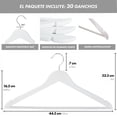 thumbnail image 2 of 30 Ganchos para Ropa de Madera. Gancho Giratorio 360°, Calidad Premium, Ganchos para Pantalones, Abrigos y Ropa Pesada. Resistentes, Elegantes y Duraderos, 2 of 7