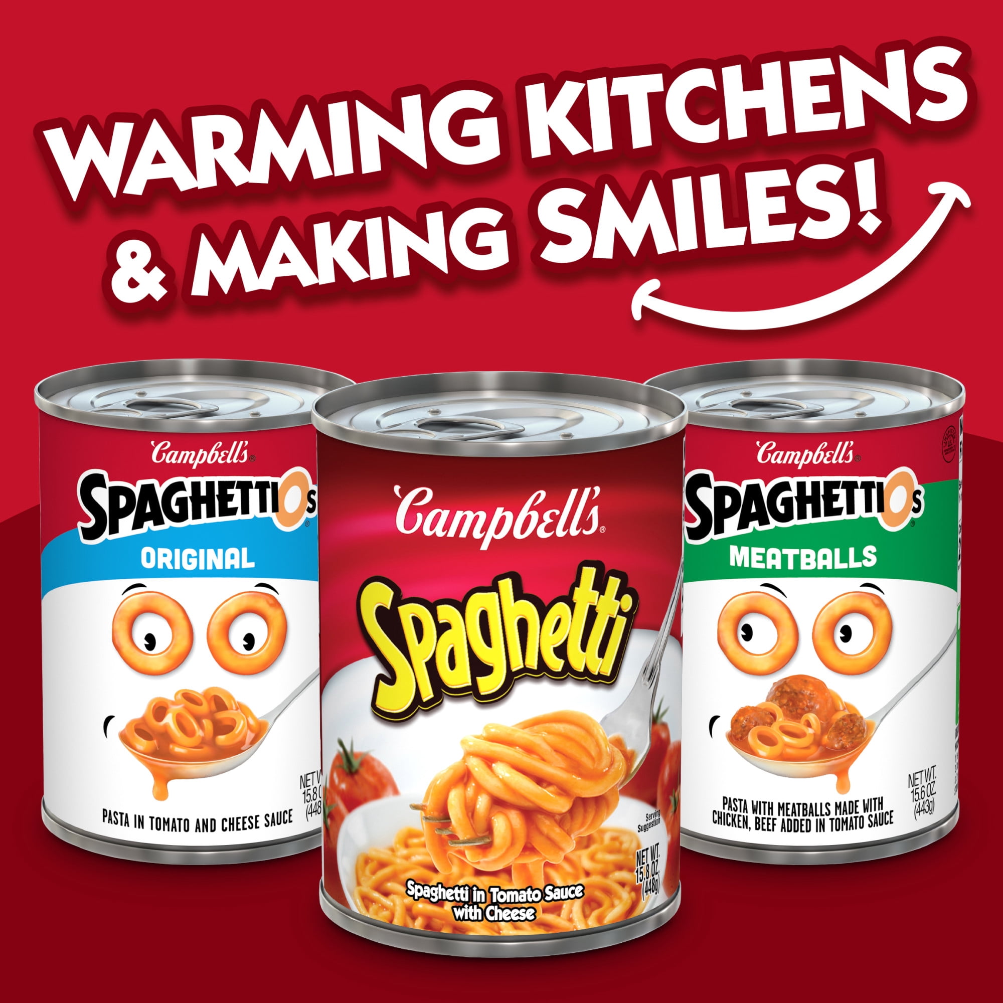 Campbell's Spaghetti in Tomato Sauce with Cheese, 15.8 oz Can