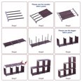thumbnail image 4 of 3-Tier 6-Cube Storage Rack Steel Closet Organizer Staircase Organizer Diy Storage Shelf, Brown, 4 of 6