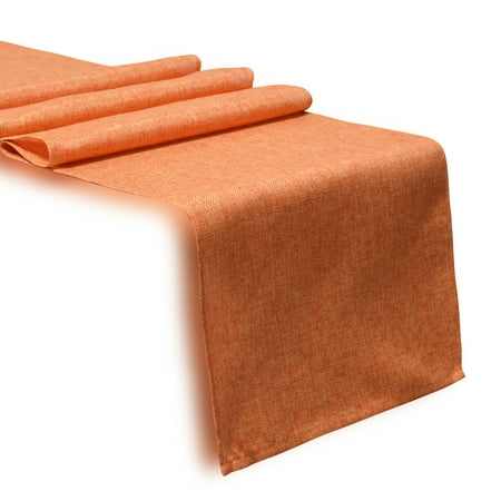 

Aiking Home Solid Faux Linen Unlined Table Runner 13 By 72 inches - Orange