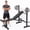 Black, variant on SHOUFTW Foldable Adjustable Weight Bench Set with Leg Developer, 650 lbs Heavy-Duty Bench Press for Home Gym Strength Training, Space-Saving Workout Equipment for Small Apartments, Black