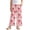 Bow Strawberry Red Pink, variant on Girls' Wide Leg Pants with Ruffle Hem High Waist Long Trousers Straight Leg Track Pants Adorable Outfits Flowy Bottoms for 11-12 Y, Strawberry Patchwork Pink Green