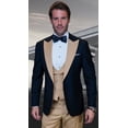 thumbnail image 1 of Statement Mens Champagne 3 Piece Modern Fit Designer Tuxedo Arya, 1 of 1