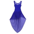 thumbnail image 2 of iEFiEL Girls Sleeveless Splice Open Back High-low Hem Ballet Dance Gymnastics Leotard Dress Blue 12, 2 of 7