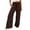 Brown*, variant on Women's Pants High Waist with Drawstring Solid Color Casual Everyday Wear Breathable Elastic Waist Chic Holiday Trousers