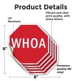 thumbnail image 2 of Whoa (5 Pack) 6 inch X 6 inch Octagon Vinyl Label Decal Sticker Weather Resistant, UV Protected for Workplace, Private Property, and Construction Site, Made in the USA, 2 of 5