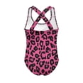 thumbnail image 5 of Uorisanigo Pink Leopard Print Girls One Piece Swimsuits Crossback Straps Sport Summer Beach Swimwear Polyester and Spandex Fabric Bathing Suit, Size 5-6, 5 of 7