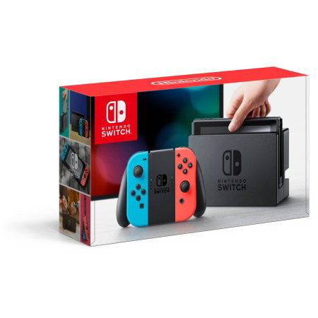 desinficere Derfor Smuk kvinde Nintendo Switch Gaming Console Neon Blue and Neon Red Joy-Con - Walmart.com