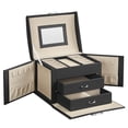 thumbnail image 1 of Caja de Joyas SONGMICS de 3 Niveles con Asa, 2 Cajones y Espejo, Negra, 1 of 8