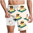 thumbnail image 2 of Men's Shorts Elastic Waist Size 3X Casual Fashion Print Shorts Pockets Lining Elastic Waist Beach Pants, 2 of 6