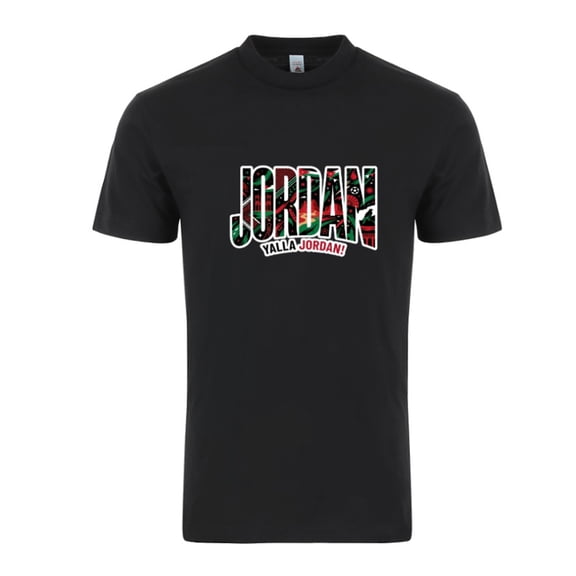 Jordan Soccer T-Shirt 2026 – Unisex Adult Football Fan Tee, World Tournament Supporter Shirt - Black - S