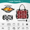 thumbnail image 2 of FORMRS Insulated Lunch Bag Unisex Large Capacity with Shoulder Strap, Black and Gray Plaid Pattern, 2 of 6