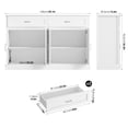 thumbnail image 7 of Homfa White Buffet Cabinet with 2 Large Drawers & 4 Doors, 55" W Sideboard Buffet Storage Cabinet with Shelves, Modern Credenza for Kitchen Dining Room Living Room, 7 of 7