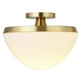 thumbnail image 3 of Evelyn&Zoe 12" Brass Finish Metal/Glass Semi Flush Mount, 3 of 6