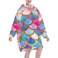 thumbnail image 2 of Colorful Rainbow Printed,Women's Oversized Wearable Blanket Hoodie, Blanket Sweatshirt,Flannel Pullover Blanket, 2 of 9