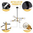 thumbnail image 4 of Dopwii L&aacute;mpara de Techo Altura Ajustable, Candelabors de Techo de 6 Luces, Moderna Colgante Negro Y Dorado para Comedor, Dormitorio, Sal&oacute;n, Cocina, Entrada de Pasillo, 4 of 8