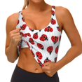 thumbnail image 3 of Uemuo Ladybug On Blue Stripes Pattern Women's Sports Bra - High Impact Support, Breathable, and Comfortable Athletic Bra for Running, Yoga, and Workouts, 3 of 9
