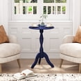 thumbnail image 2 of HLR Round Small End Table, Wooden Pedestal Side Coffee Table,  Vintage Accent Nightstand for Living Room, Entryway, Navy Blue, 2 of 7