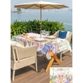 thumbnail image 4 of Outdoor Tablecloth with Umbrella Hole and Zipper, Happy Easter Rectangle Table Cloth 60x120 Inch Waterproof Tablecloth, Spring Colorful Eggs Rabbit Ear Feet Flowers Picnic Table Cover for Patio, 4 of 7