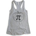 thumbnail image 1 of Pumpkin Pi Tank Top, Ladies Racerback Tank Top, Halloween Tank, Pumpkin Tank, Pumpkin Pie, Thanksgiving, Heather Gray, Large, 1 of 3