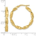 thumbnail image 2 of FJC Finejewelers 14 kt Yellow Gold Polished and Textured Twisted Hoop Earrings 27 mm, 2 of 6