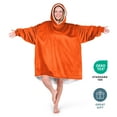 thumbnail image 5 of Bare Homey Plush Sherpa Wearable Blanket - Fluffy & Soft - Lightweight - Adult, Orange, 5 of 9
