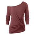 thumbnail image 1 of XDZJLR Womens T Shirts Ladies Plus Size Long Sleeve Lace Two Piece Blouse Pullover Solid Soft Warm Tees, 1 of 4