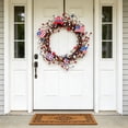 thumbnail image 3 of 1-Piece Patriotic Red Wooden Star Wreath Flag Wreath 40x40cm Independence Day Front Door Wall Decoration, 3 of 8