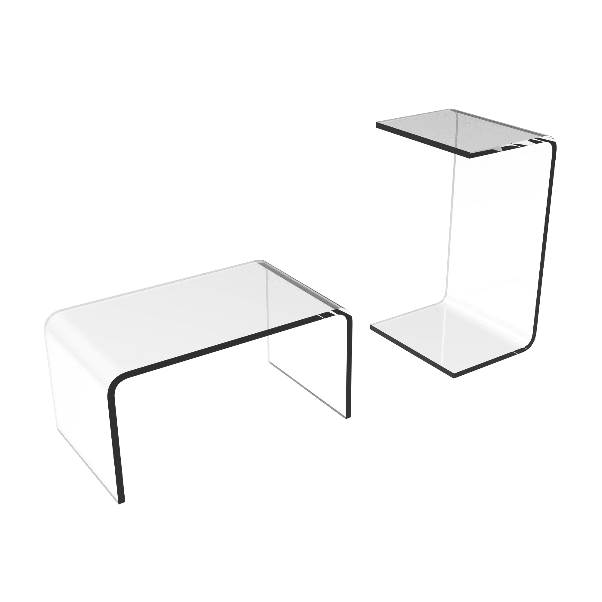 MESAILUP Acrylic Side Table 3/5'' Thickness,24" L x 15" W x 12" H