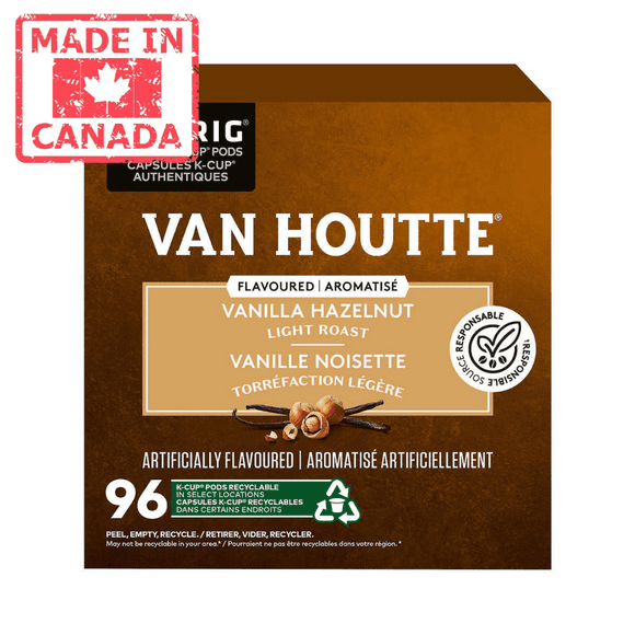 Van Houtte Vanilla Hazelnut Light Roast Coffee 96 K-Cup Pods