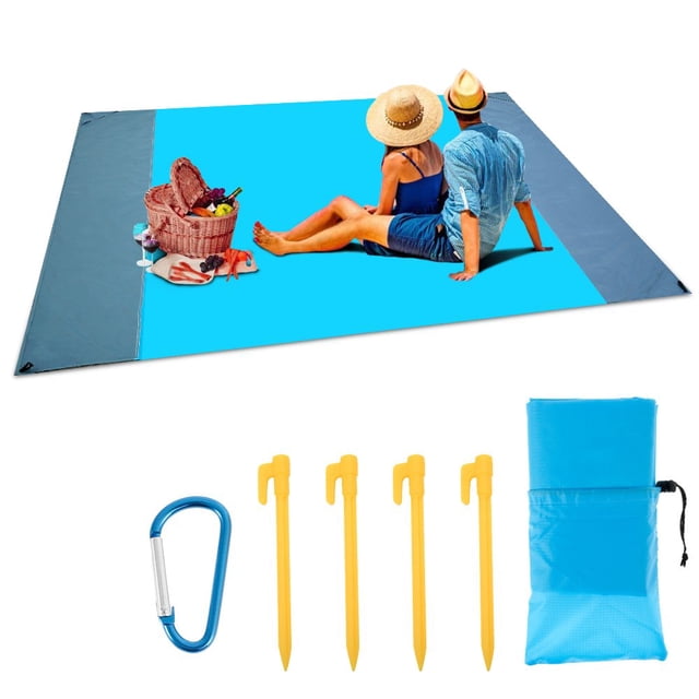 Beach Blanket Large Sand Free Beach Picnic Blanket Beach Mat Waterproof Outdoor Camping Mat Portable Travel Rug Sand Free Mat Moisture Proof Mat for Camping Beach Picnic