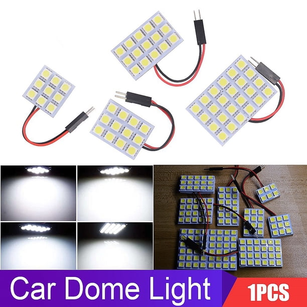 1 pieza panel de coche lámpara de mapa de lectura 5050 6 9 12 15 24 36 48 led smd cúpula interior bombilla luces de techo t10 adaptador de base festoon