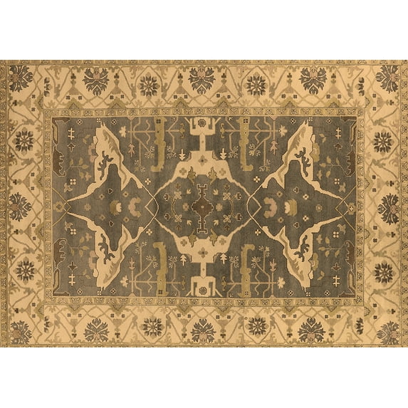 Ahgly Company Indoor Rectangle Oriental Brown Industrial Area Rugs, 5' x 8'