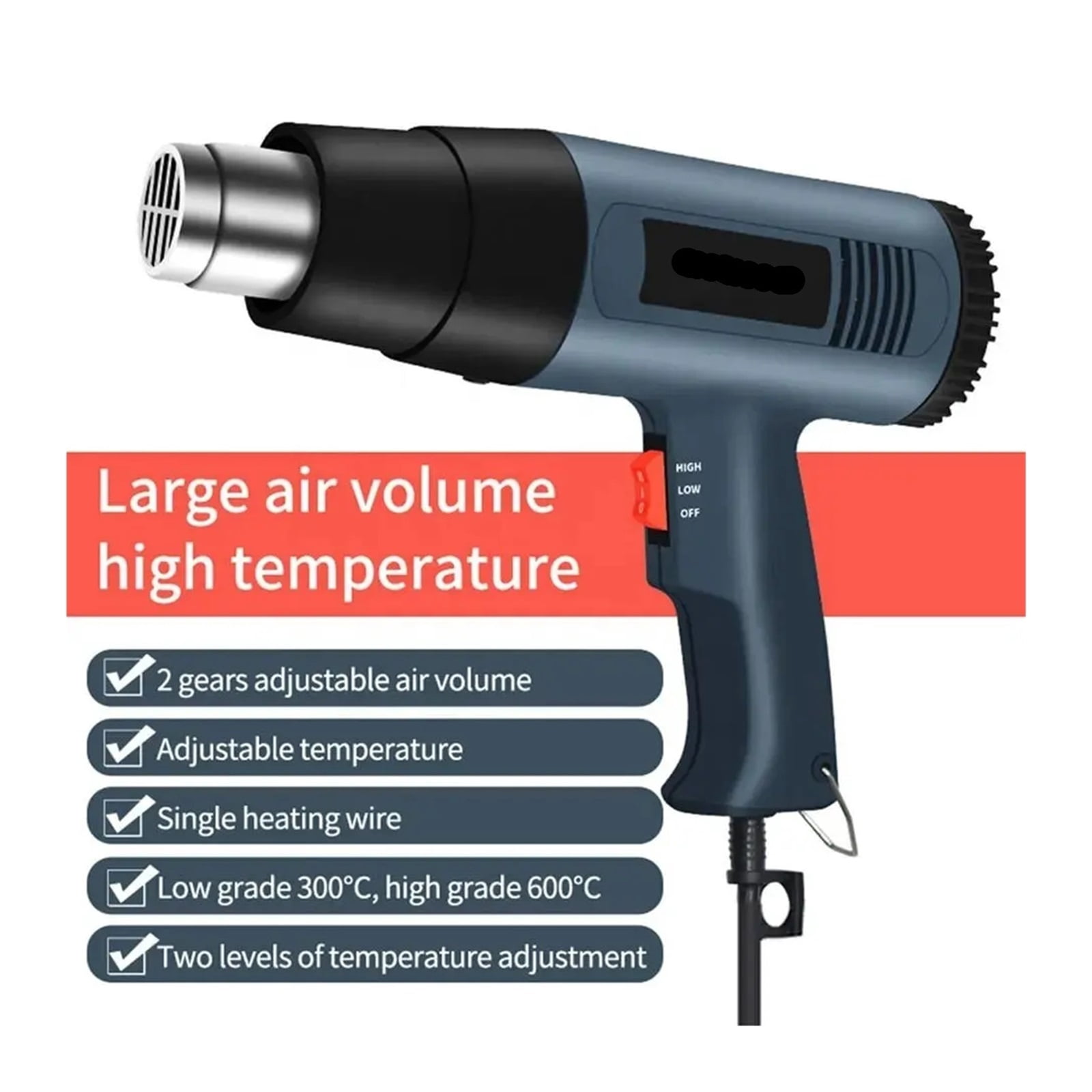 2500W variable advanced electric heat gun advanced hot air gun temperature adjustable electric heat gun ,Variable Temperature