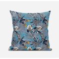 thumbnail image 2 of Plant Illusion Throw Pillow with Removable Cover in Blue Green Pink 16x16, 2 of 6