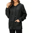 thumbnail image 2 of SMihono Lightweight Rain Jacket Women Raincoat for Women Packable Rain Coat Windbreaker Rain Jackets Waterproof with Hood Black 8, 2 of 5